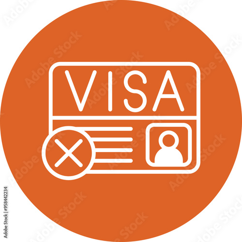 Visa Rejection line circle icon