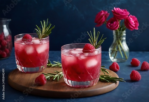 Wallpaper Mural Refreshing drink Raspberry Rosemary Bliss with ice Torontodigital.ca