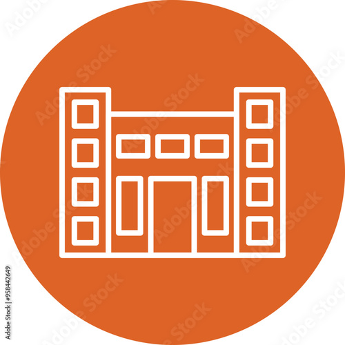 Immigration Center line circle icon