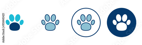 Paw icon vector isolated on white background. Paw Print icon