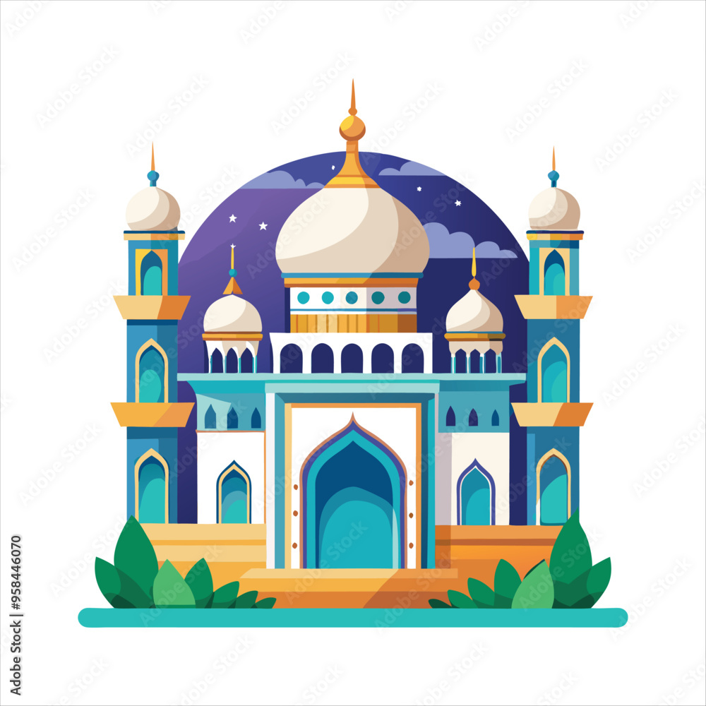 Mosque Design Vector Art Illustration Mosque Design Vector Art Illustration