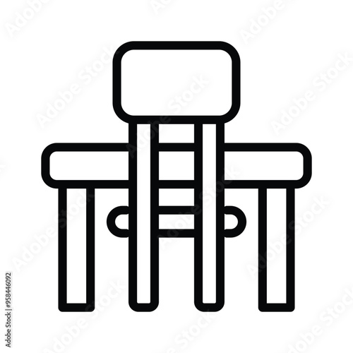 A modern classroom furniture icon,focused on education and study