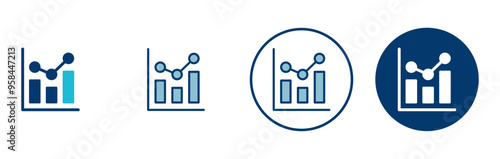 Growing graph Icon vector isolated on white background. Chart icon. Graph vector