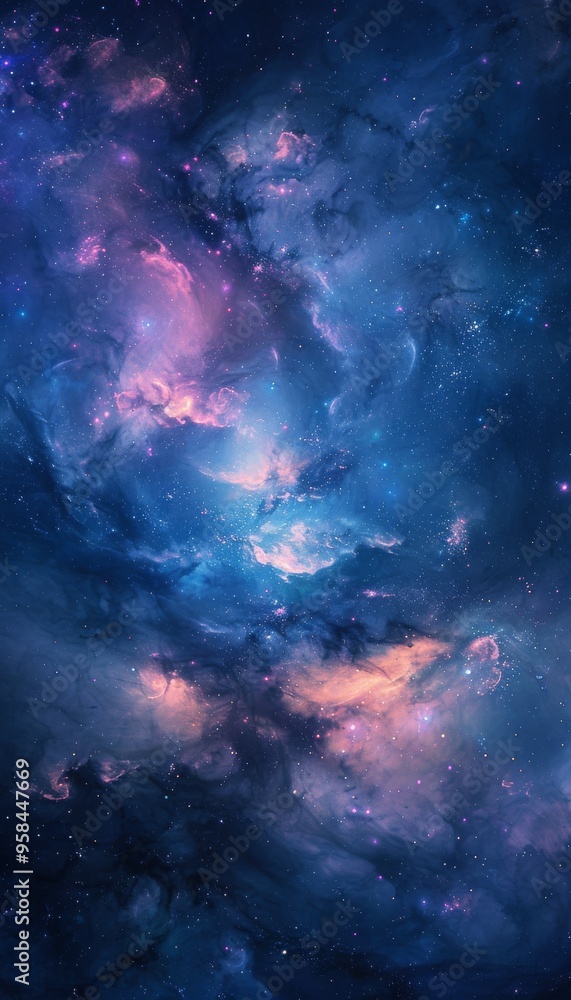 Obraz premium Cosmic Nebula with Stars and Galaxy