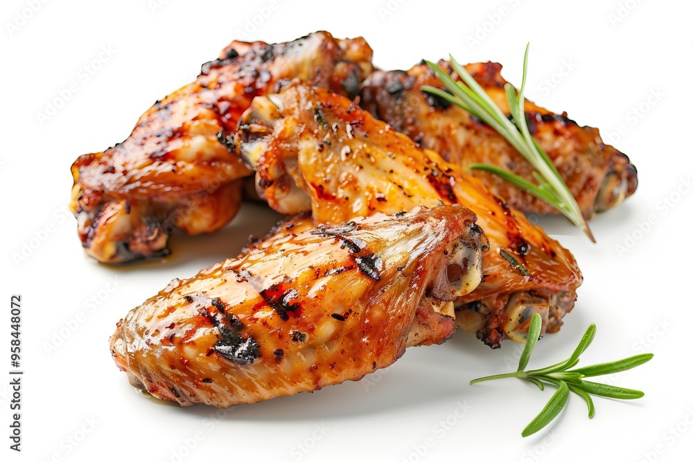 Grilled chicken wings isolated on white background Grilled chicken wings Grilled chicken wings isolated on white background Grilled chicken wings