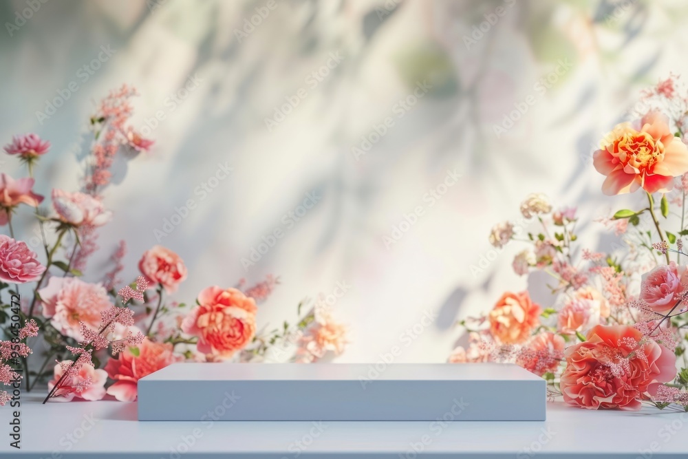Product podium backdrop blossom flower plant. Product podium backdrop blossom flower plant.