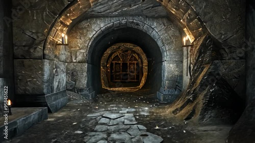 Exploring an underground medieval passageway hidden beneath ancient stone walls