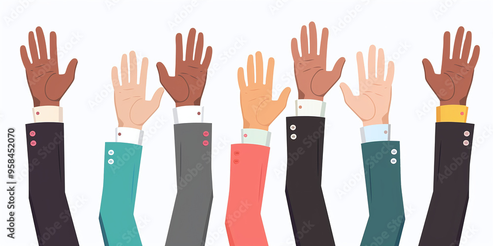 illustration of hands of businessmen up, palm hand voting concept 2d ui ux motion graphics style, faq questions time colored volunteer crowd png teamwork collaboration illustration of hands of businessmen up, palm hand voting concept 2d ui ux motion graphics style, faq questions time colored volunteer crowd png teamwork collaboration