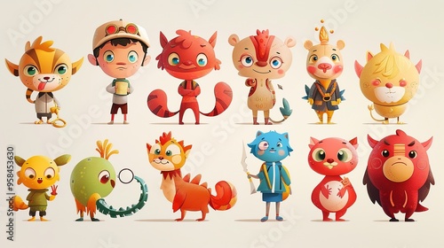 Stunning Creative Cartoon Character Images: A Colorful and Imaginative Vision. Showcasing Creativity and Charm.