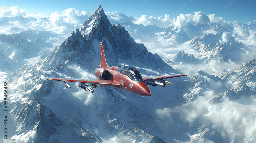 Fototapeta premium mountain and airplane views