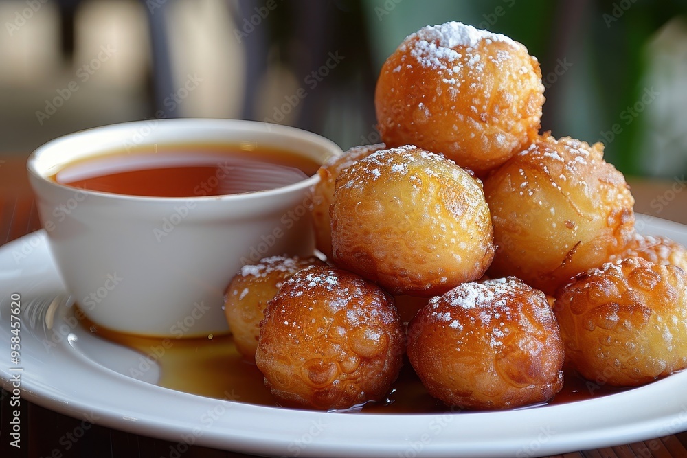 Nigeria: Puff-Puff Deep-fried dough balls, golden brown, and lightly dusted with sugar. Nigeria: Puff-Puff Deep-fried dough balls, golden brown, and lightly dusted with sugar.