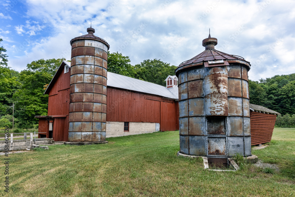 Silos and old barn at Tweedle Farm located in the National Park of Sleeping Bear Dunes National Lakeshore. Silos and old barn at Tweedle Farm located in the National Park of Sleeping Bear Dunes National Lakeshore.