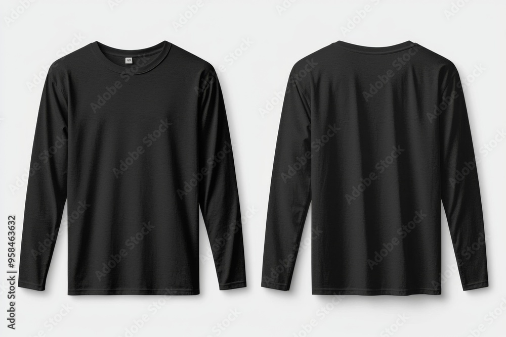 Black long sleeve tshirt mockup isolated created with Generative AI Black long sleeve tshirt mockup isolated created with Generative AI