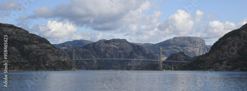 Lysefjord Bridge and mountain landscape, Rogaland, Norway. photo