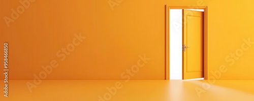 Golden door opening to reveal a bright path forward