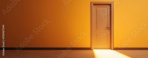 Golden door opening to reveal a bright path forward