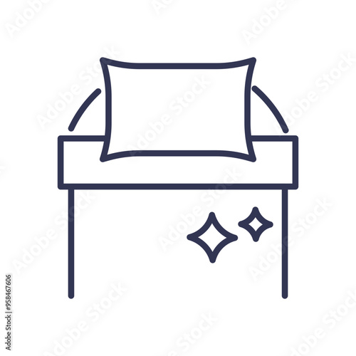 A clean, neatly made bed symbolizes comfort and order, emphasizing a tidy and restful environment.