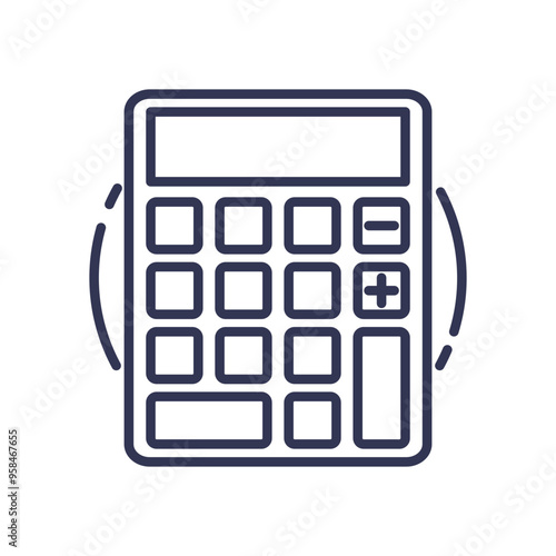 Line art of a calculator symbolizing precision and accuracy in calculations.