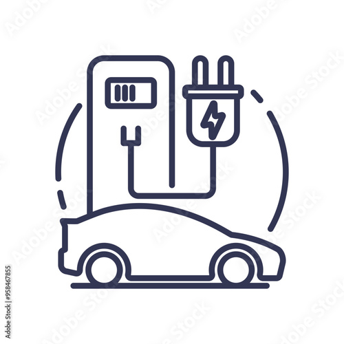 Illustration of an electric vehicle charging station, highlighting the importance of EV infrastructure.