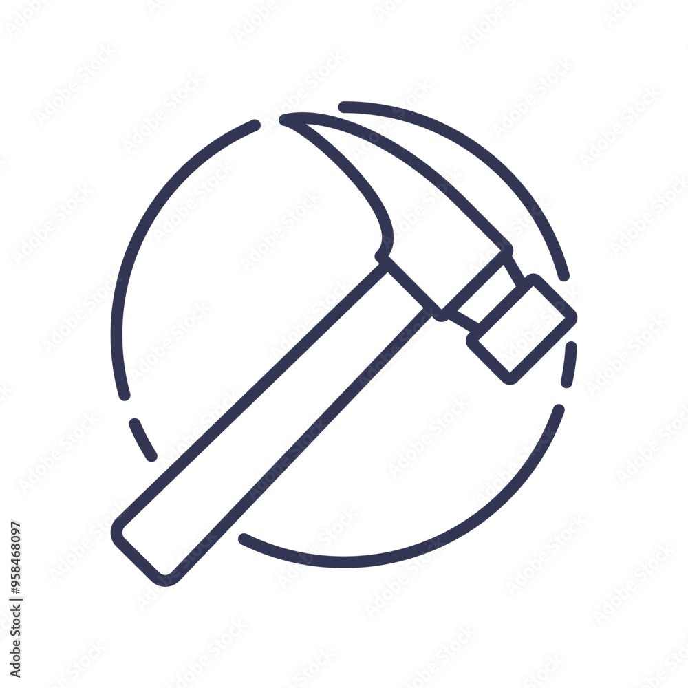 A hammer icon symbolizing strength and durability, with a circular outline emphasizing focus and precision. A hammer icon symbolizing strength and durability, with a circular outline emphasizing focus and precision.