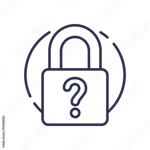 A padlock with a question mark symbolizes uncertainty in security, representing a potential security breach.