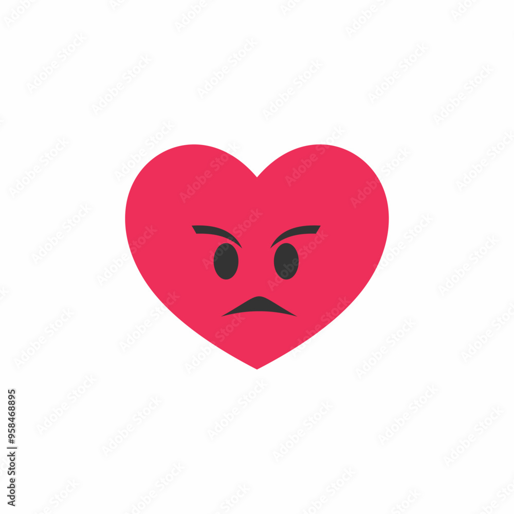 heart emoticon angry expression heart emoticon angry expression