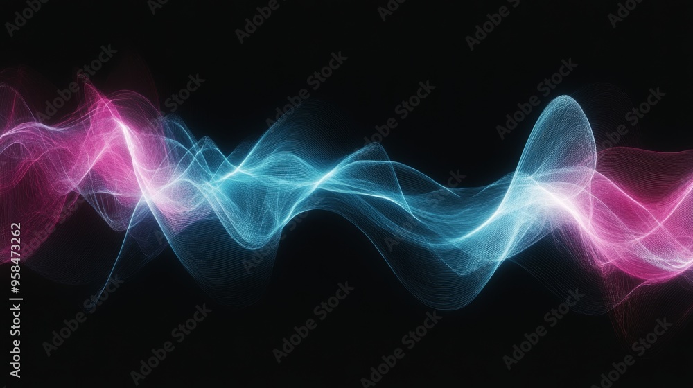 Stock image of colored digital waves. Speech wave. Neural network Stock image of colored digital waves. Speech wave. Neural network