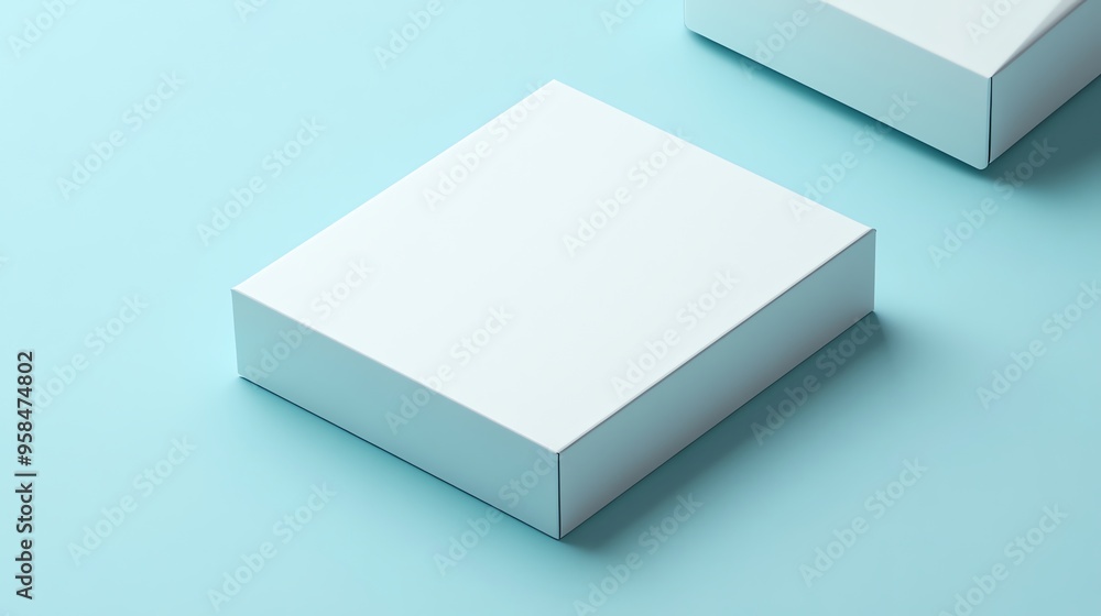White Square Box on Blue Background White Square Box on Blue Background