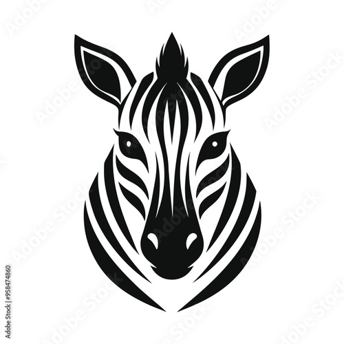 zebra head vector