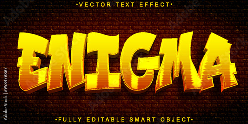 Enigma Vector Fully Editable Smart Object Text Effect
