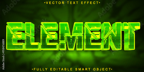 Green Element Vector Fully Editable Smart Object Text Effect