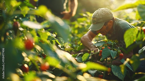 Beautiful vegetables bitter growers in mountains Beautiful vegetables photo