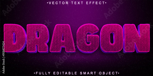 Pink Worn Dragon Vector Fully Editable Smart Object Text Effect
