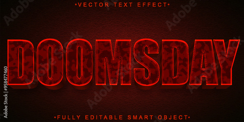 Red Doomsday Vector Fully Editable Smart Object Text Effect