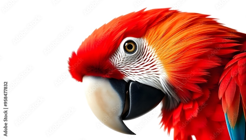 Obraz premium Parrot head isolated on a white background