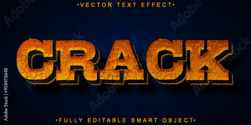 Worn Crash Crack Vector Fully Editable Smart Object Text Effect