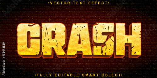 Worn Crash Crack Vector Fully Editable Smart Object Text Effect
