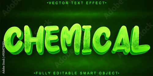 Green Chemical Vector Fully Editable Smart Object Text Effect