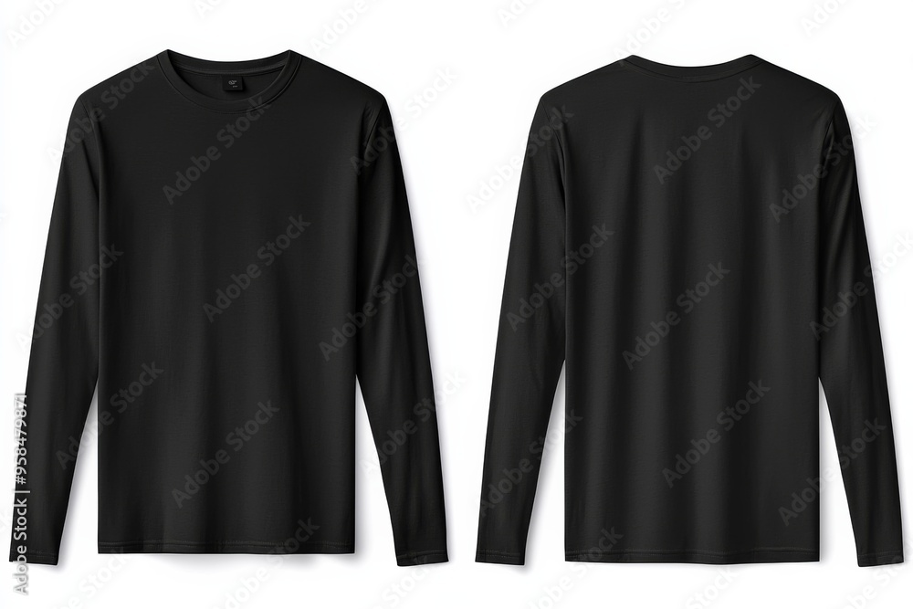 Black long sleeve tshirt mockup isolated created with Generative AI Black long sleeve tshirt mockup isolated created with Generative AI
