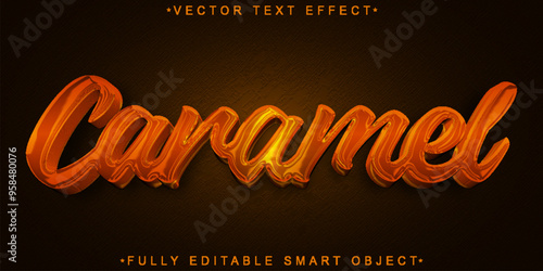 Caramel Vector Fully Editable Smart Object Text Effect