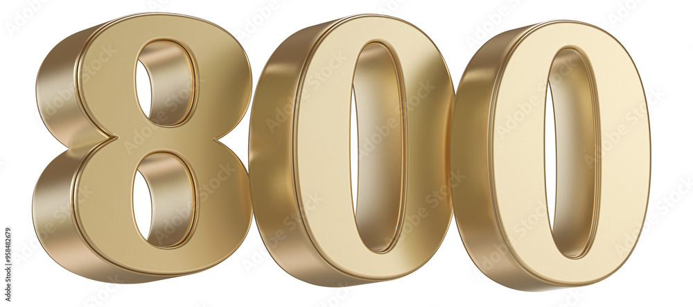Gold 3D Number 800 Gold 3D Number 800