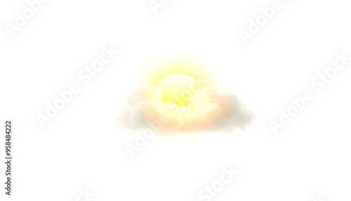 Sunny cloud isolated on a white background