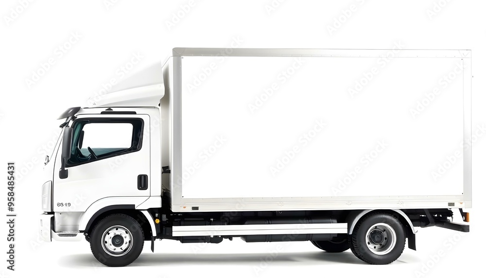 Advertisement truck isolated on a white background Advertisement truck isolated on a white background