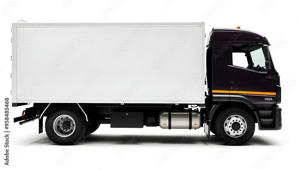Advertisement truck isolated on a white background Advertisement truck isolated on a white background