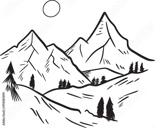 Mountain silhouette vector illustrtation