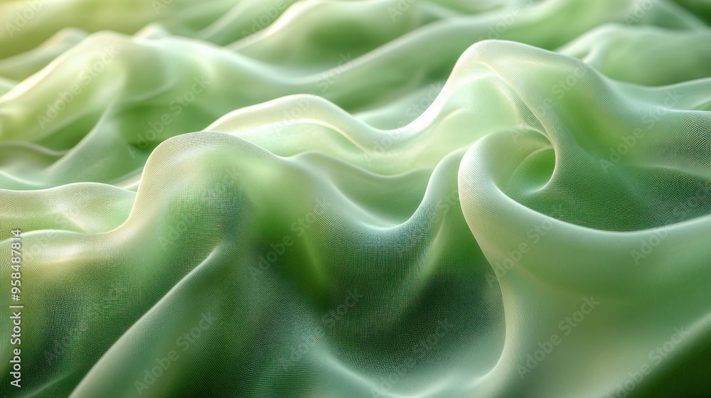Ethereal Abstract Surface with Wind-like Flickering Patterns in Soft Green Tones Ethereal Abstract Surface with Wind-like Flickering Patterns in Soft Green Tones