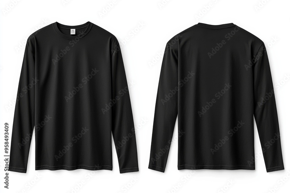 Black long sleeve tshirt mockup isolated created with Generative AI Black long sleeve tshirt mockup isolated created with Generative AI