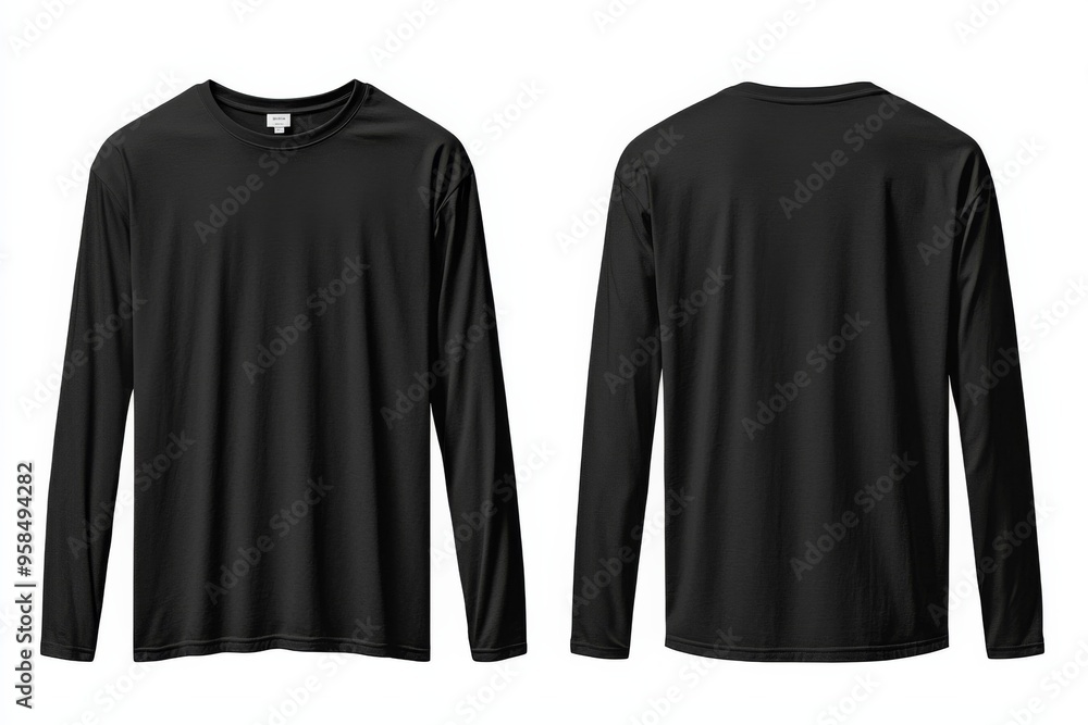 Black long sleeve tshirt mockup isolated created with Generative AI Black long sleeve tshirt mockup isolated created with Generative AI