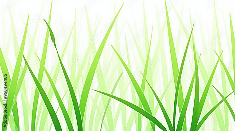 Vibrant green grass seamless pattern on white background illustration Vibrant green grass seamless pattern on white background illustration