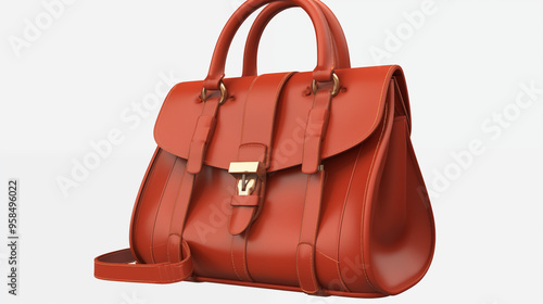 Wallpaper Mural Bright Orange Fashion Handbag With Gold Clasps Torontodigital.ca